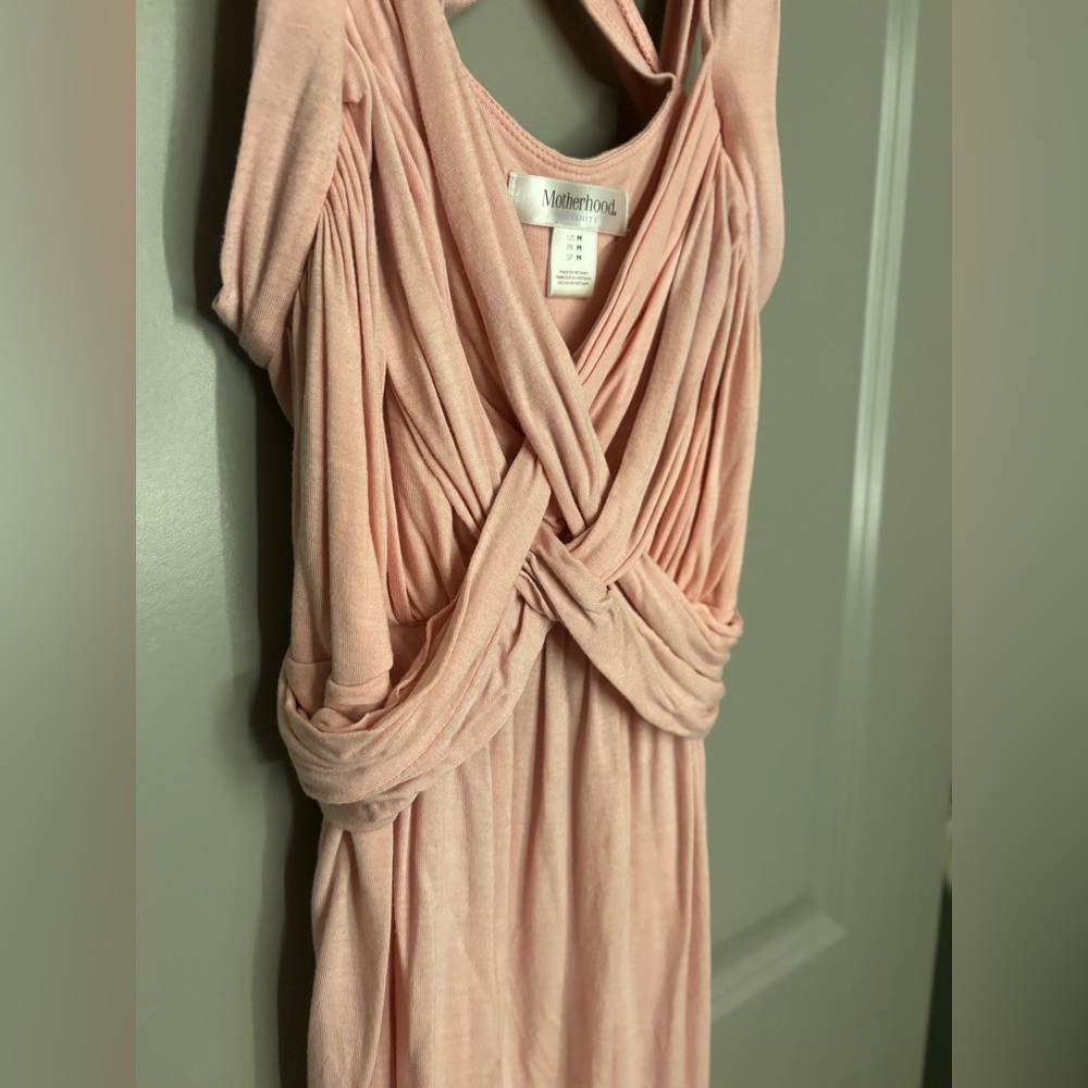 Motherhood Maternity Pink Ruched Wrap Tank Top